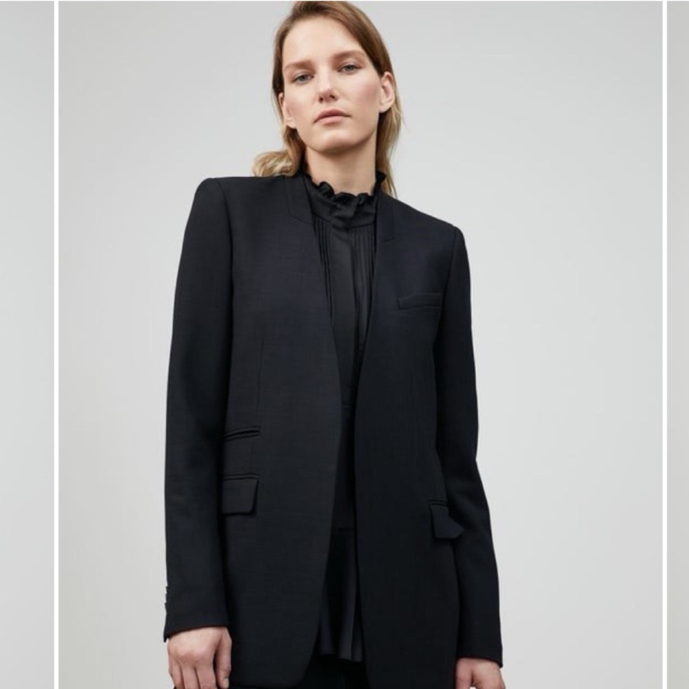 🆕 Lafayette 148 NY Black Merino Wool Blazer Size 12